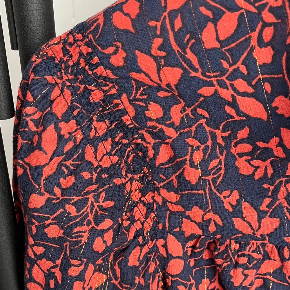 LOFT Rust Colored and Black Patterned Blouse - image 4